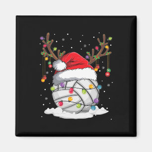 Imán Voleibol Navidades de renos de Santa Hat