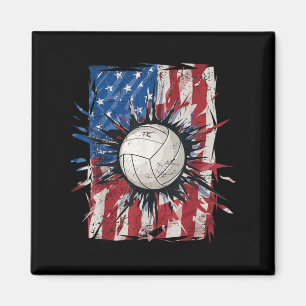Imán Voleibol patriótico en julio masculino USA America