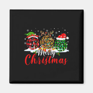 Imán Voley de reno Santa Elf en leopardo de navidad