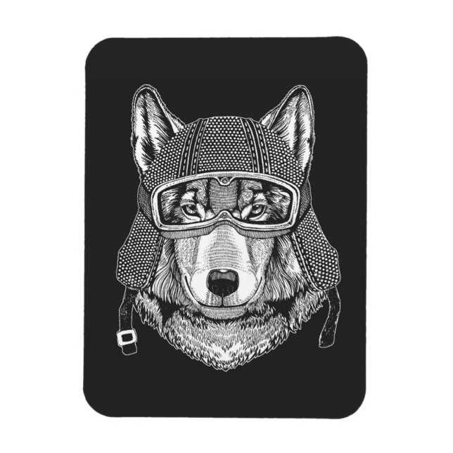 Imán Volf Dog Motorcycle Rider (Vertical)