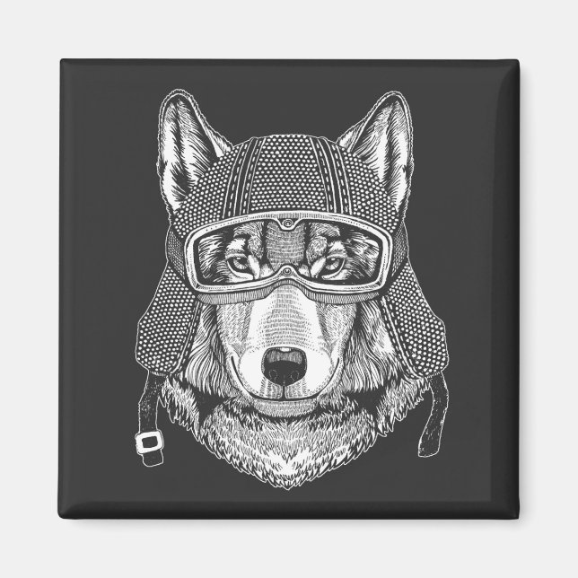 Imán Volf Dog Motorcycle Rider (Frente)