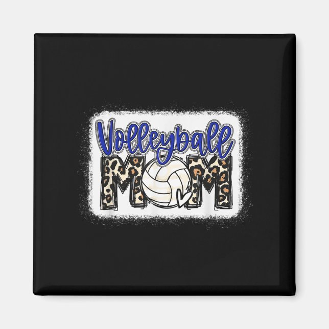 Imán Volleyball Mom Blue Leopard 8 (Frente)