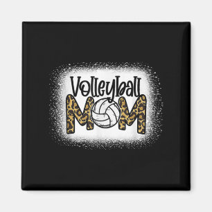 Imán Volleyball Mom Women Leopard Cute Bleached Fun Mot