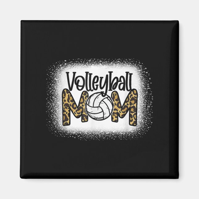 Imán Volleyball Mom Women Leopard Cute Bleached Fun Mot (Frente)