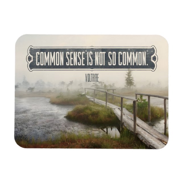 Imán Voltaire cita Inspiradora "sentido común" Flexi (Horizontal)