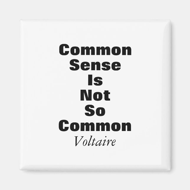 Imán Voltaire Common Sense Cita Magnet (Frente)