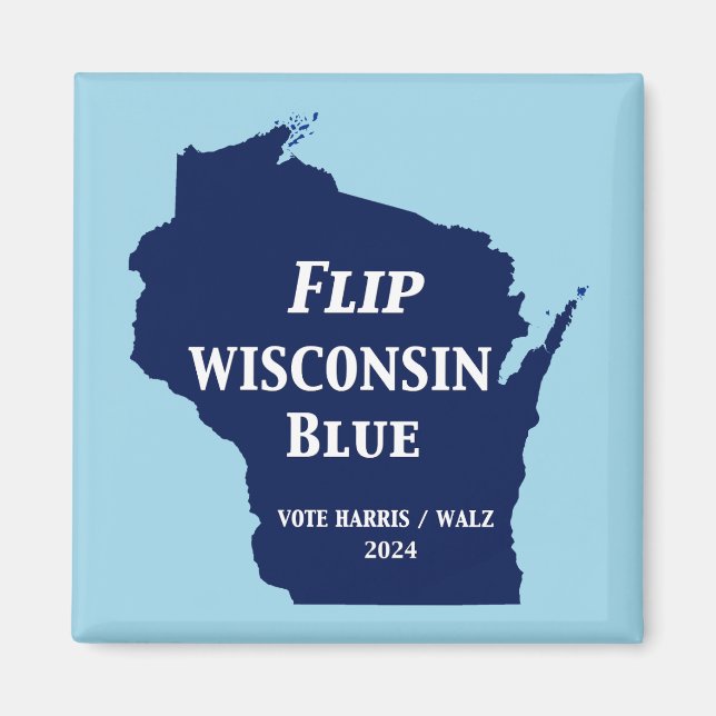 Imán Voltear Wisconsin Blue en 2024 (Frente)