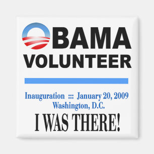 Imán voluntario de Obama (blanco)
