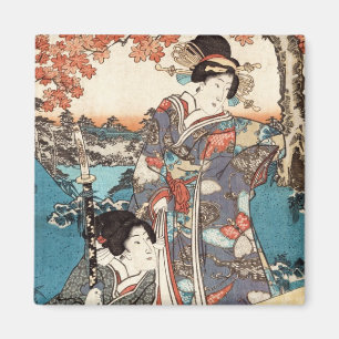 Imán Voluta vieja del vintage del geisha japonés fresc