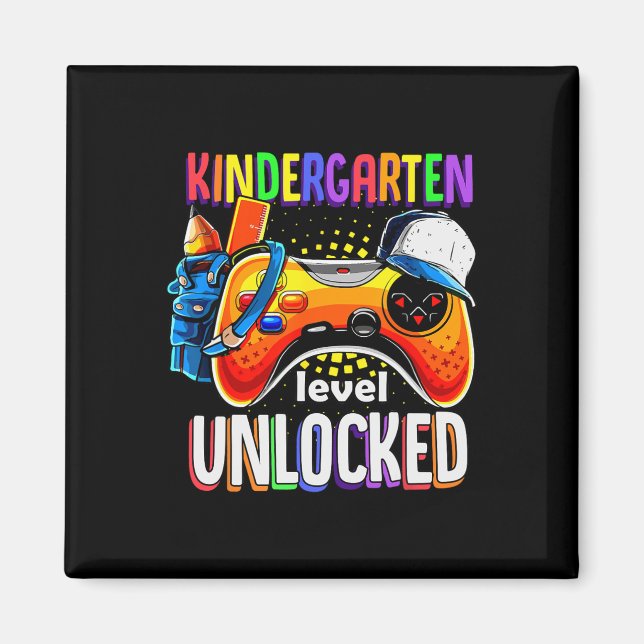 Imán Volver A La Escuela Gamepad Nivel De Jardín De Niñ (Frente)