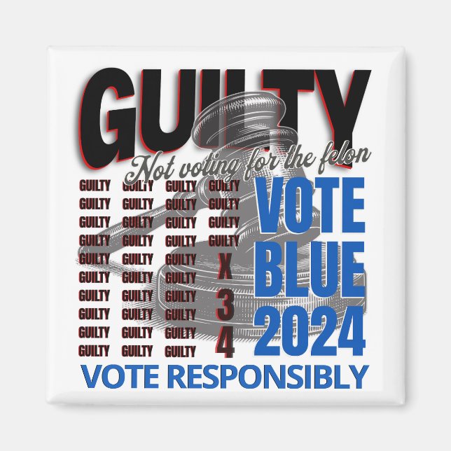 Imán Vota azul, no para el Felon (Frente)