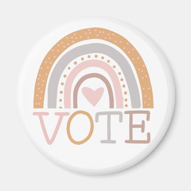 Imán Vota | Diseño de texto pastel arcoíris lindo (Frente)