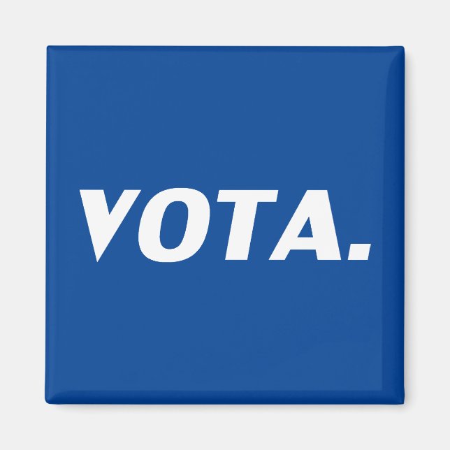 Imán Vota vota en español blanco blanco y moderno polít (Frente)