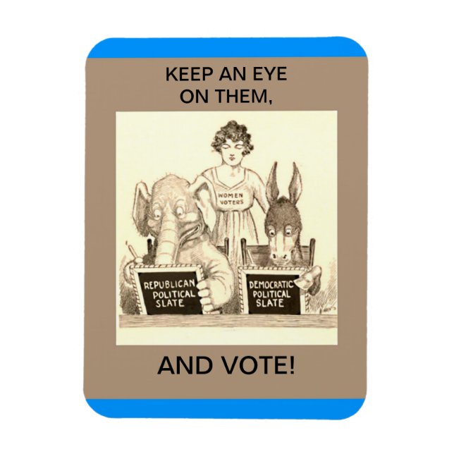 Imán Votantes, sufrago, votación, elecciones (Vertical)