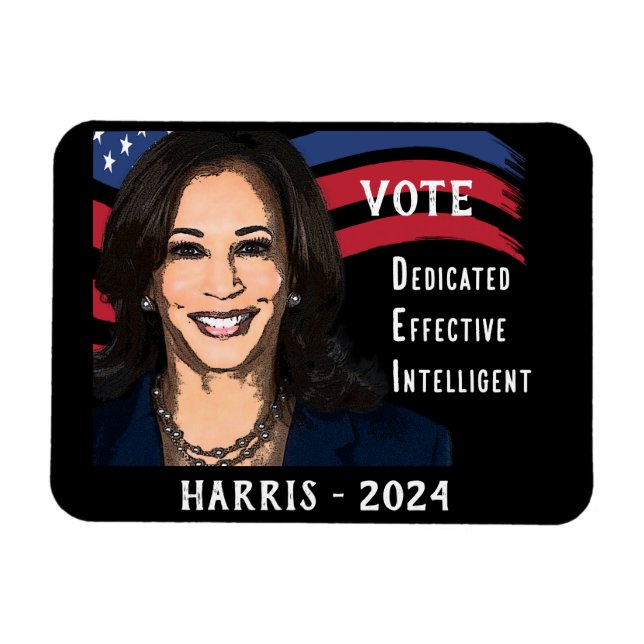 Imán Votar a Kamala Harris por la presidencia en 2024 (Horizontal)