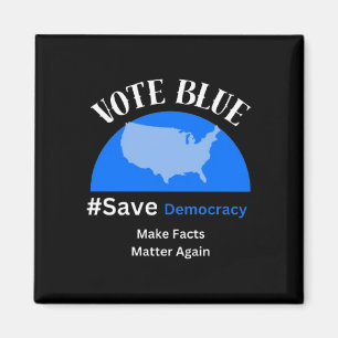 Imán Votar al Pegatina Blue Save Democracy