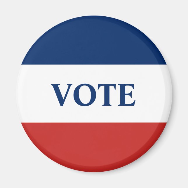 Imán VOTAR franjas rojas blanca y azul (Frente)