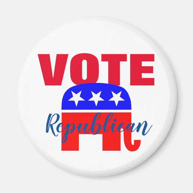 Imán VOTE Republicano con Elefante Patriótico (Frente)