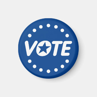 Imán VOTE Star Polka Dot Custom Colors White Blue