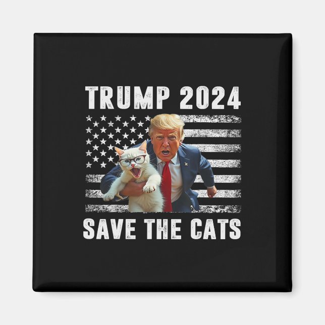 Imán Vote Trump 2025 Funny Save The Cats  (Frente)