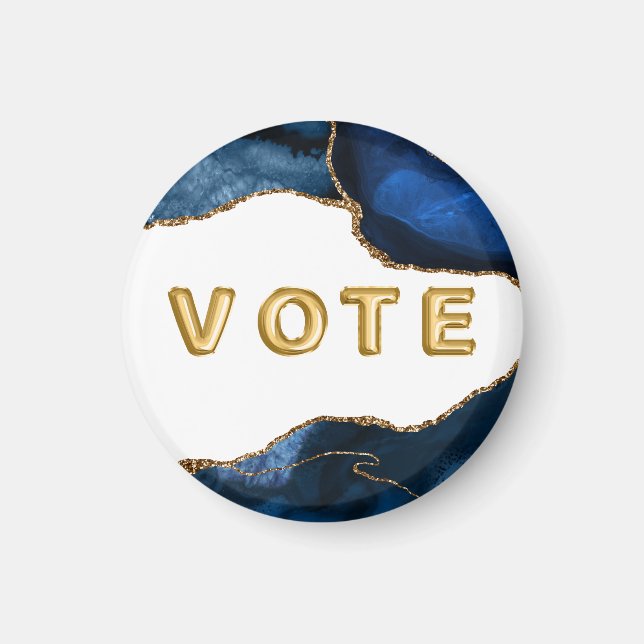 Imán Voto de Ágata Zafiro con Venas de Oro (Frente)