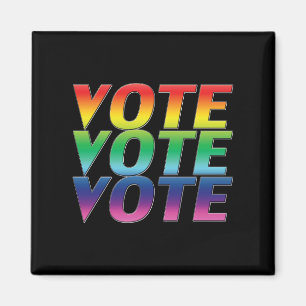 Imán voto de voto - colores del arco iris del orgullo l
