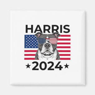 Imán Voto Electoral Kamala Harris 2024 Pitbull Dog Usa 