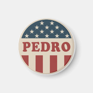 Imán Voto por Pedro Clásico botón de voto retro-estadou