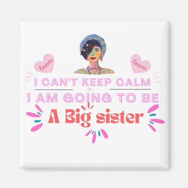 Imán Voy a ser una hermana grande, diseño de Roka000 (Frente)