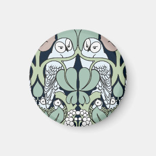 Imán Voysey Art Nouveau Owl Nest Pattern Magnet