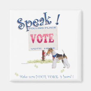 Imán Voz de Votación del Wire Fox Terrier
