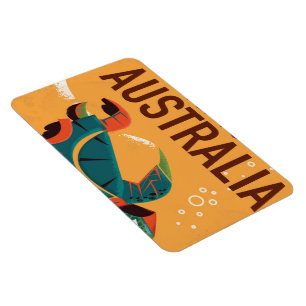 Imán Vuela a Australia Póster de viaje vintage