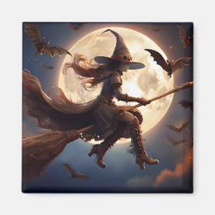 Imán Vuelo a la luz de la luna de la bruja Steampunk de