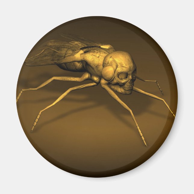 Imán Vuelo al cráneo dorado (Frente)