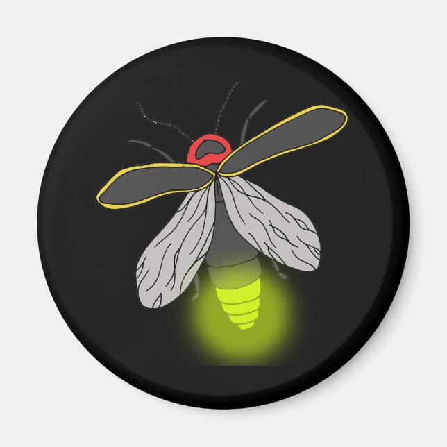 Imán vuelo de bicho de rayo iluminado (Frente)