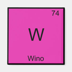 Imán W - Camiseta de símbolo de elemento de química div