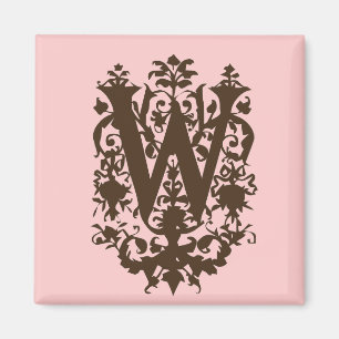 Imán W - Monograma barroco ordenado