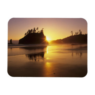 Imán WA, Olympic NP, Second Beach al atardecer