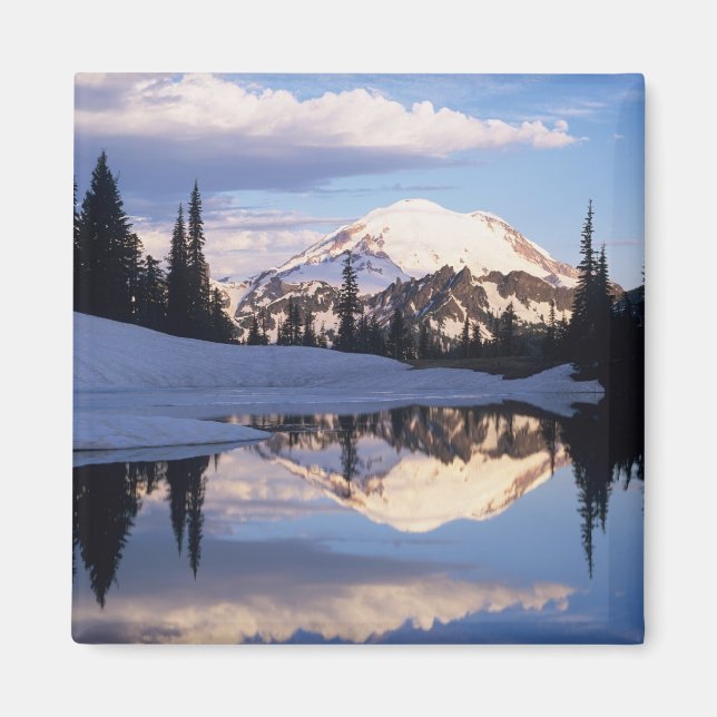 Imán WA, Parque Nacional Mt. Rainier, Mt. Rainier y nub (Frente)