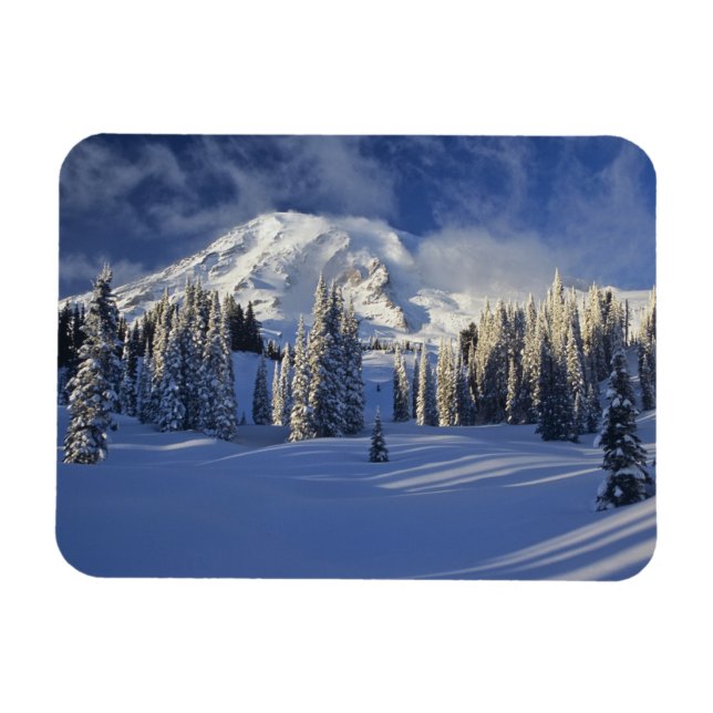 Imán WA, Parque Nacional Mt. Rainier, Mt. Rainier y Par (Horizontal)