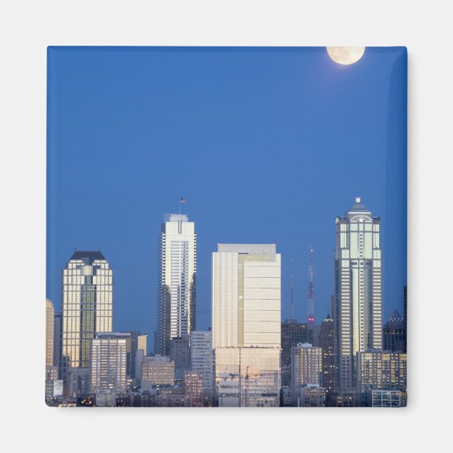 Imán WA, Seattle, el perfil de Seattle y Elliott Bay 4 (Frente)