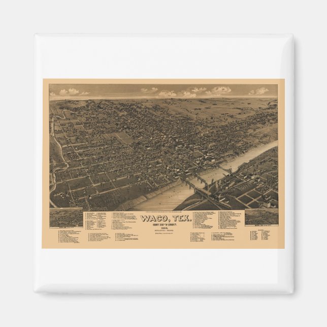 Imán Waco Texas en 1886 (Frente)