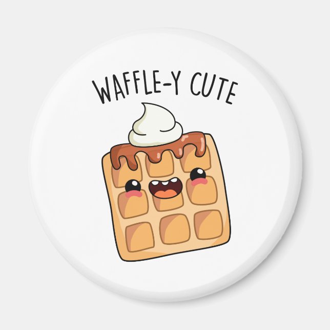 Imán Waffle-y Funny Waffle Pun (Frente)
