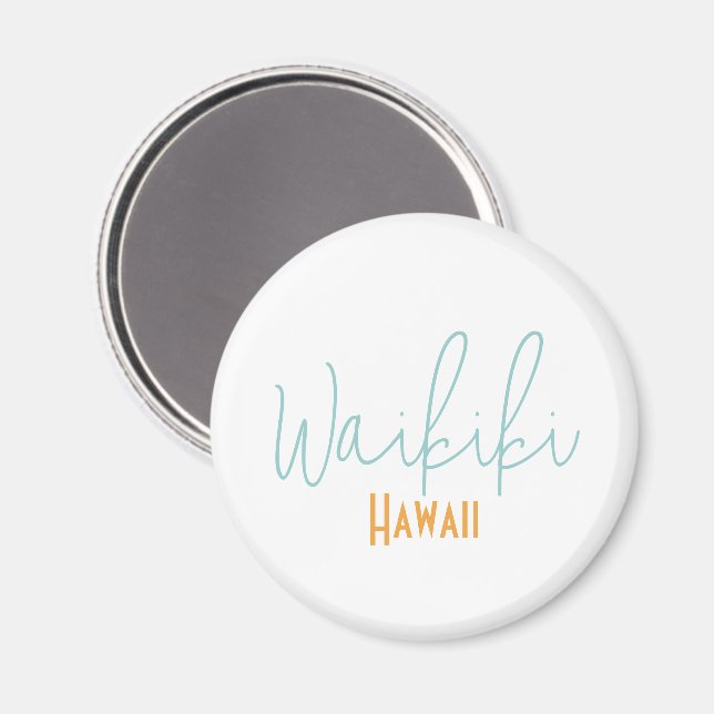 Imán Waikiki, recuerdo de viaje a Hawaii  (Anverso/Reverso)