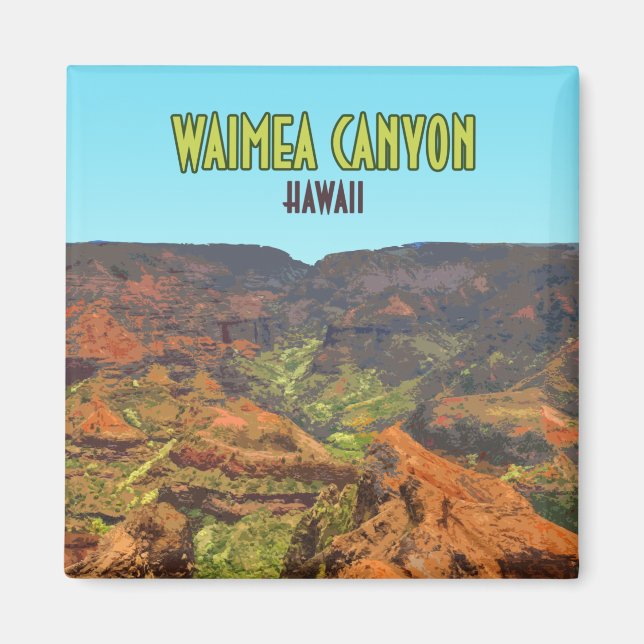Imán Waimea Canyon Kauai Hawaii Viajes de época (Frente)