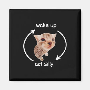 Imán Wake Up Act Silly _ Llorando meme de gato bananero