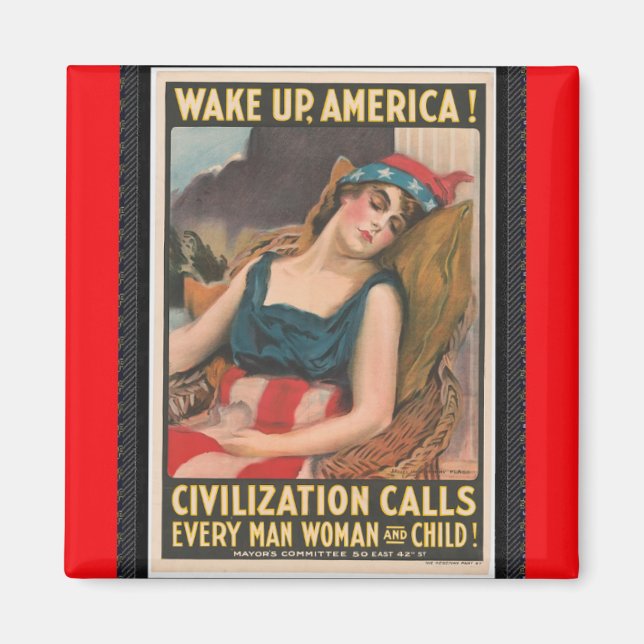 Imán Wake Up America Poster Magnet (Frente)