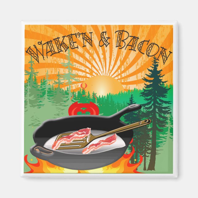 Imán Wake'n y Bacon Magnet (Frente)