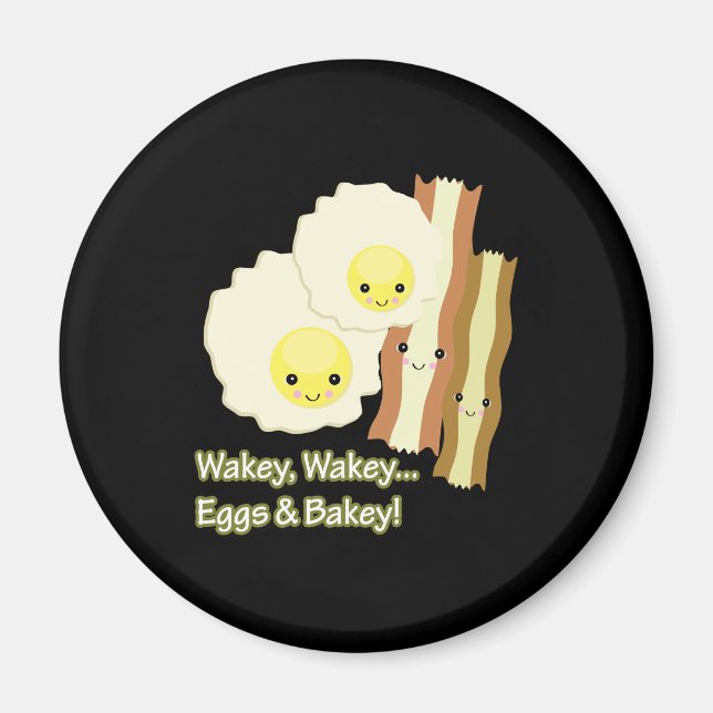 Imán wakey wakey huevos en bakey (Frente)
