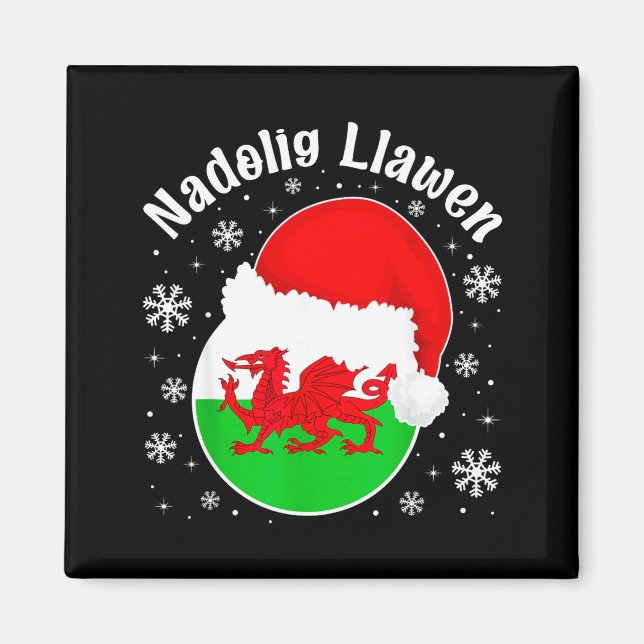 Imán Wales Christmas Welsh Christmas Greeting Nadolig L (Frente)